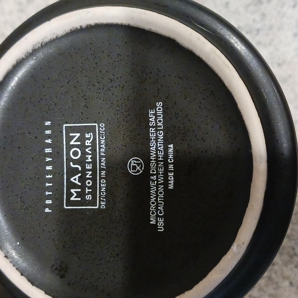 Potterybarn Mason Charcoal Black Glazed Mug set of 3 - Picture 3 of 3